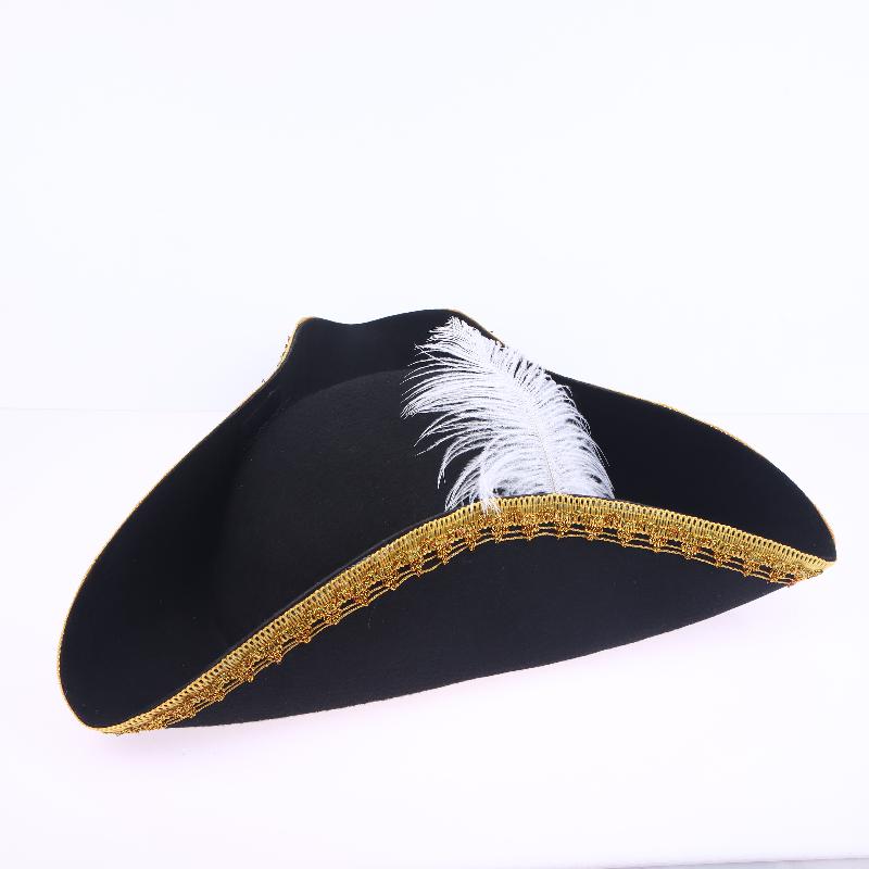 Retro Creative Feathers Pirate Hat Cosplay Pirate Cap Captain Hats Halloween Carnival Party Costume Props Holiday Gifts