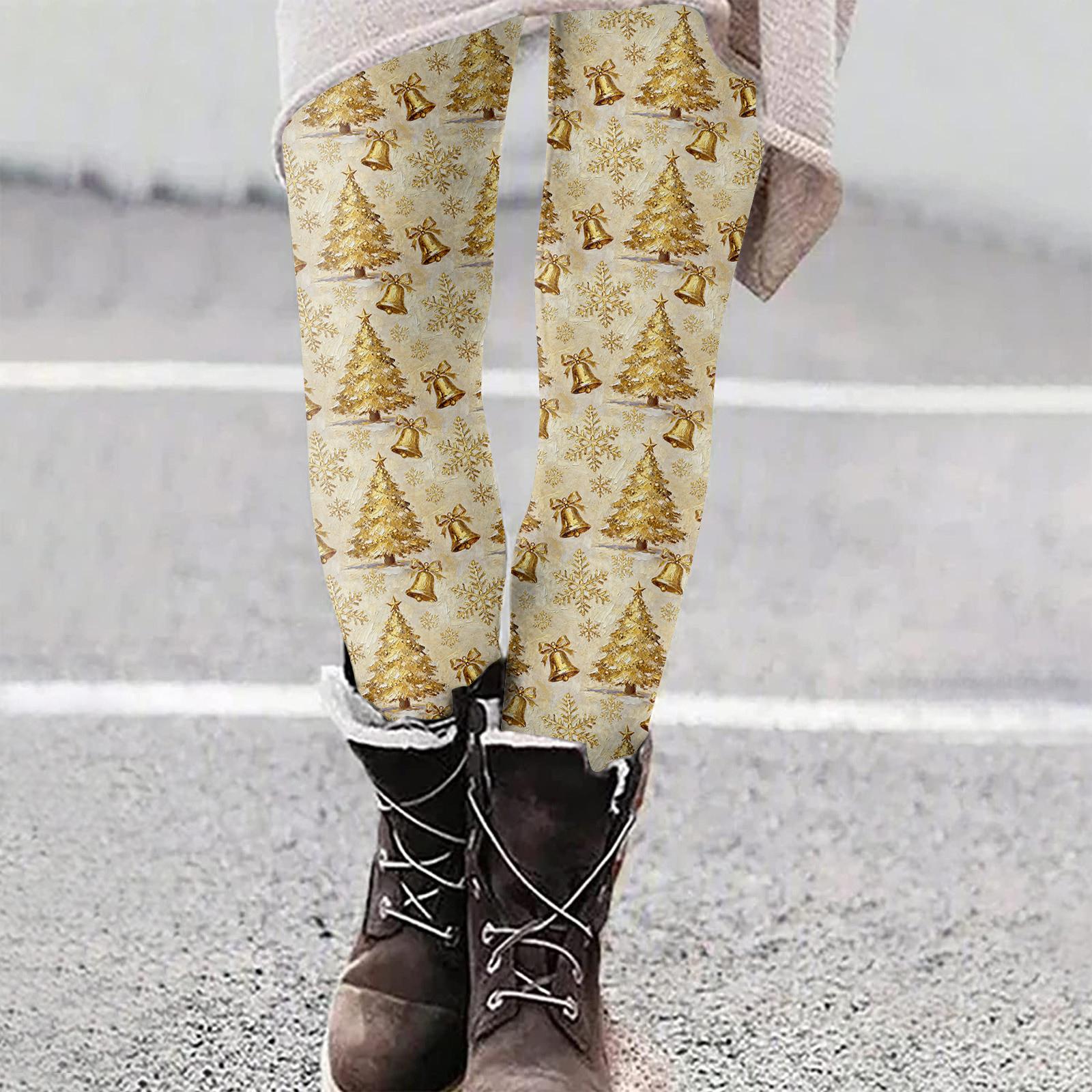 

Женские рождественские облегающие эластичные повседневные брюки для йоги S жёлтый