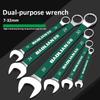 1pc Ratchet Wrench Spanner 7-32mm Plum Blossoms Open Wrench Chrome Vanadium Steel Universal Dual Way Wrench Car Repair Tools