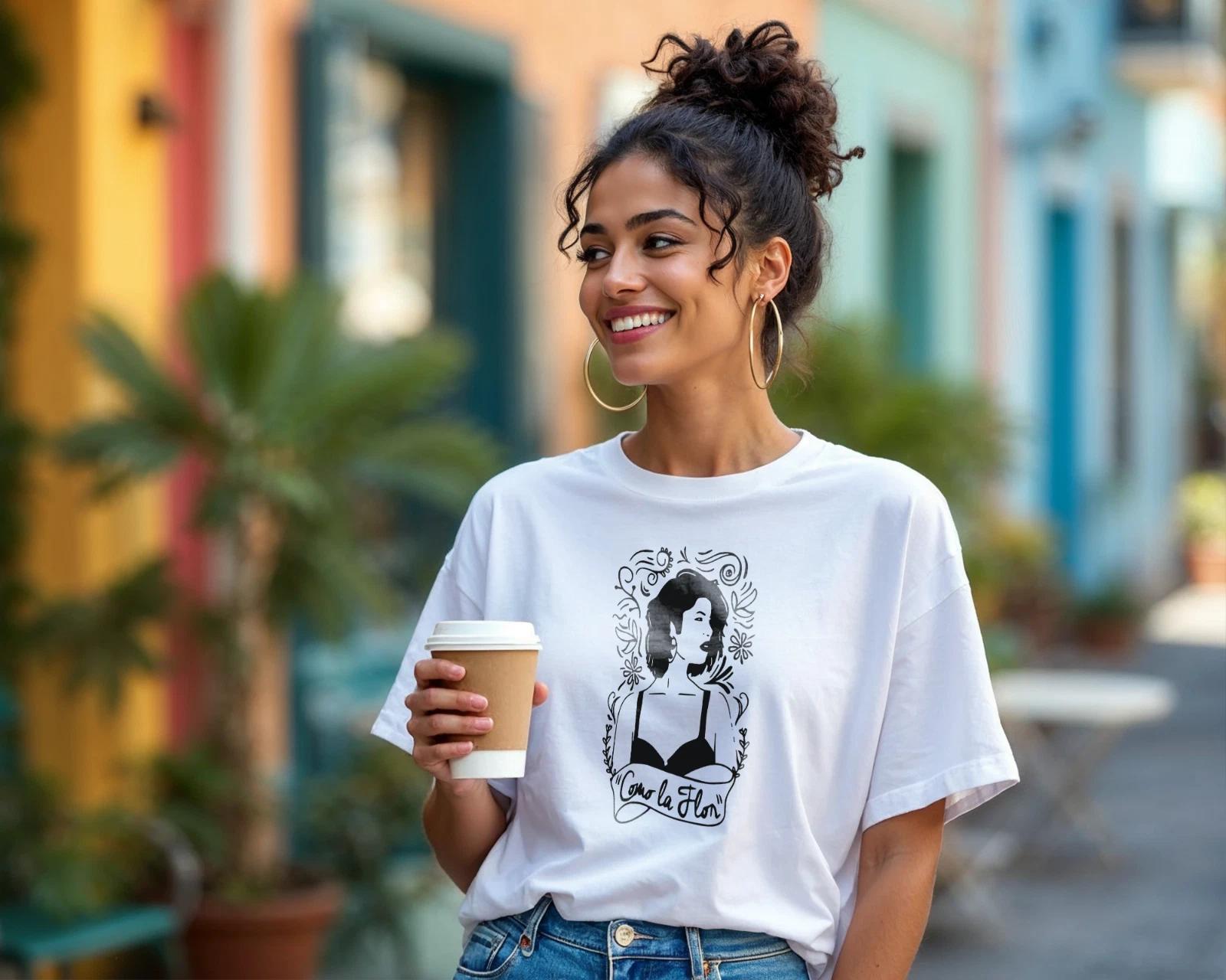 

Como La Flor T-Shirt – Spanish Quote Floral Art Tee A146 XL