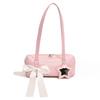Women Leisure Armpit Handbag with Star Pendant Fashion Shoulder Purse Solid Color Bow Underarm Handbag Girls Outdoor Daily Bag