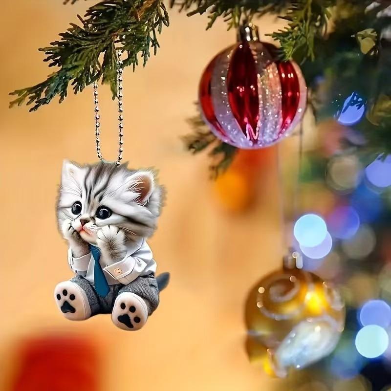 Acrylic cute cat pendant 1PCS plush toy car interior car hanging backpack keychain gift