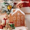 5Pcs Christmas Gingerbread House Gift Bags With Handles House Gingerbread Shaped Candy Paper Bags Winter Snow Wrapping Paper For Christmas