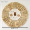 Nordic Handmade Lion Wall Decor Cotton Thread Straw Woven Animal Head Wall Hanging Ornament For Nursery Baby Room Decoration