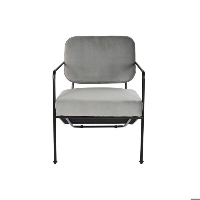 Fauteuil - DKD Home Decor - Métal - Gris - 62x76x76 cm - 1 place - Design contemporain