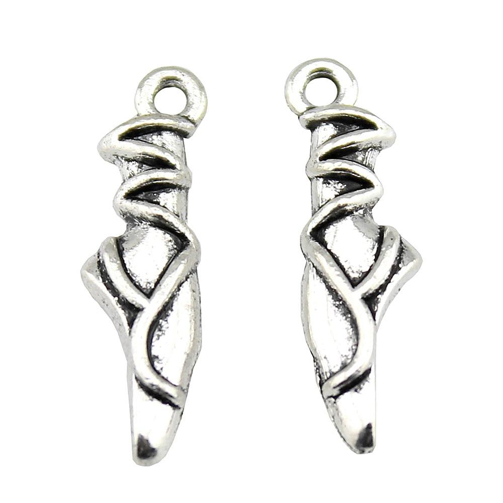 

10шт Балетные Подвески Античное Серебро Цвет Цинковый Сплав 23X6X4mm