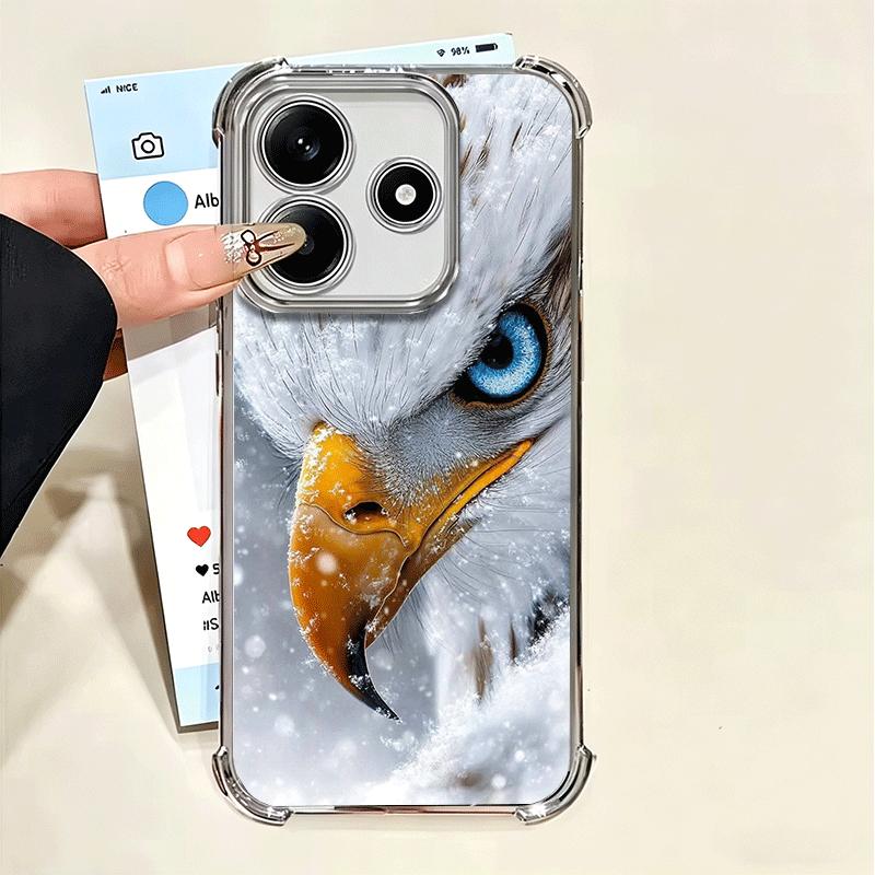 Bald Eagle Cool Plating Phone Case For Xiaomi Poco X5 X6 X7 X8 Pro Max F8 Ultra F7 M8 M7 M5S Redmi 15C 15 14C 13C 13 X3 12C F6