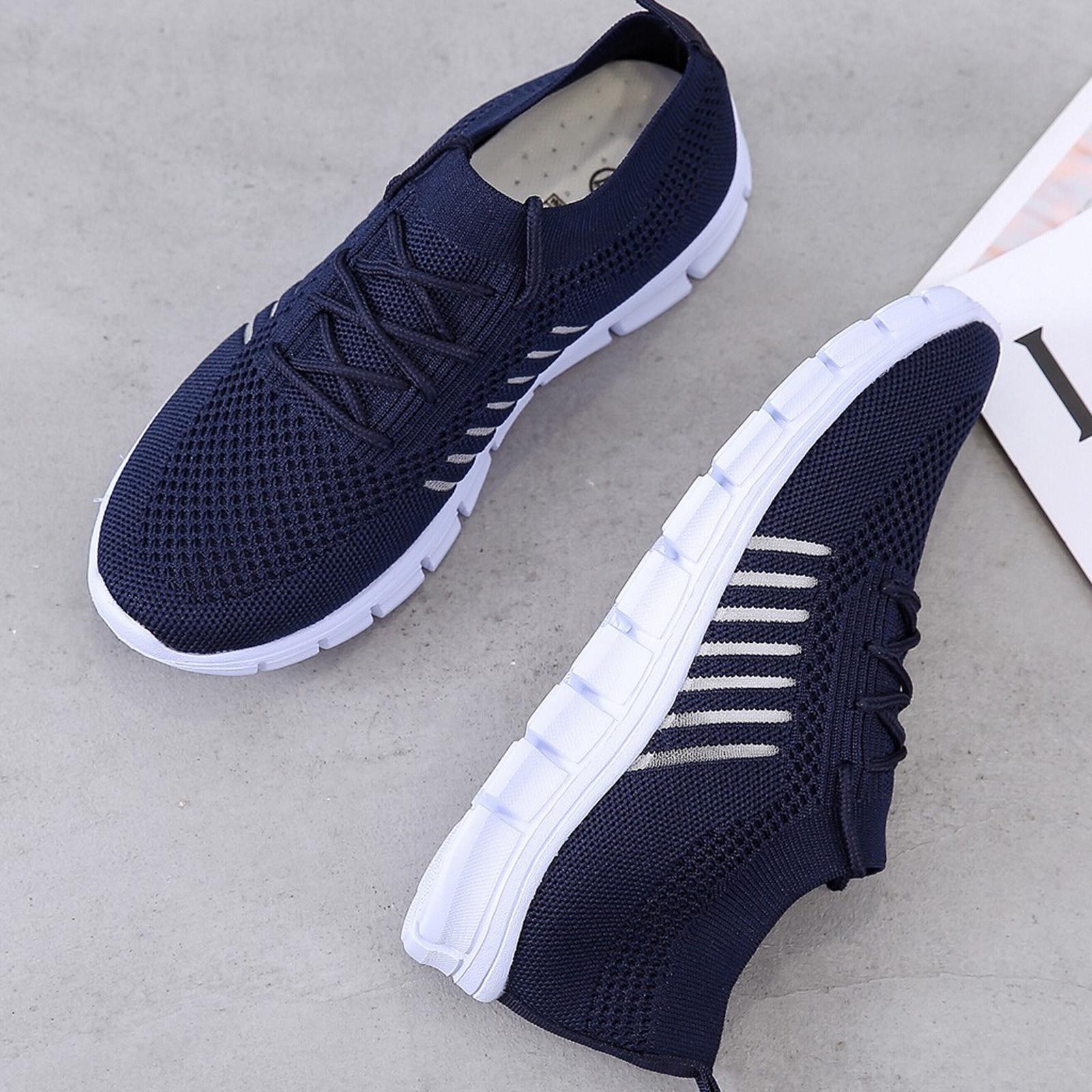 Модная женская повседневная спортивная обувь с сеткой на шнуровке — фото 5