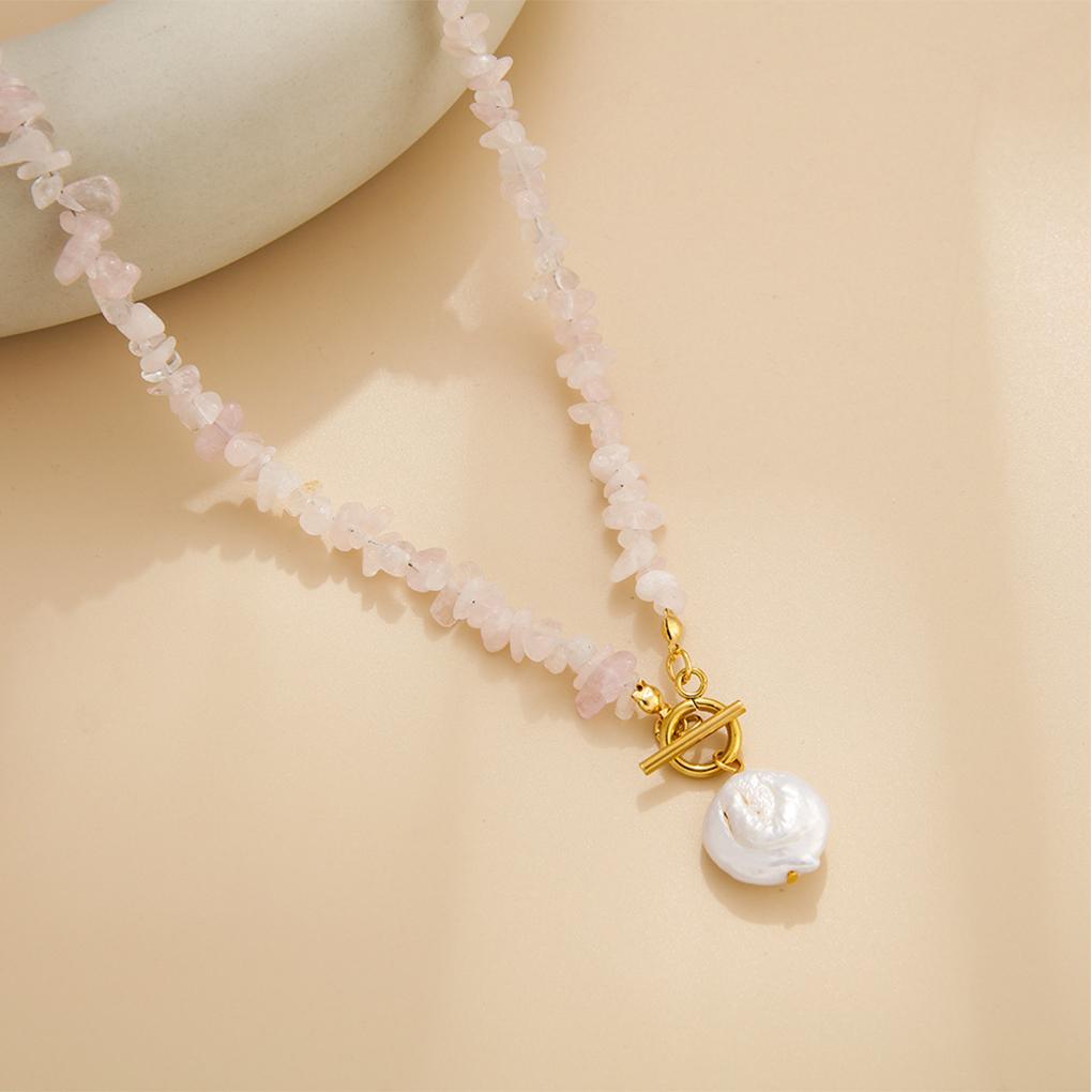 Vintage Alien Pearl OT Buckle Necklace Natural Women's Pearl Pendant Choker Necklace Elegance Simple Jade Turquoise Necklace