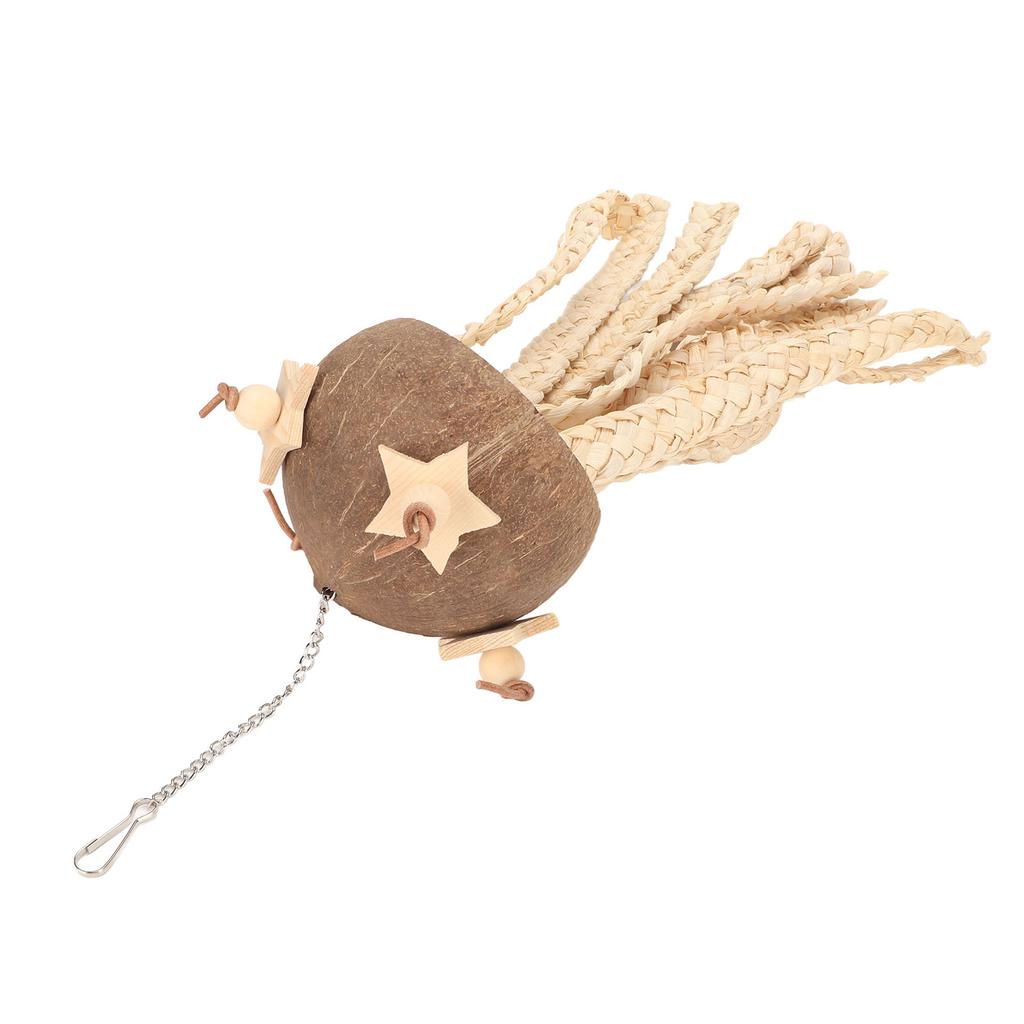 Coconut Shell Shredding Parrot Toy Safe Chewing Bird Shredding Toys for Bird Cage Hanging