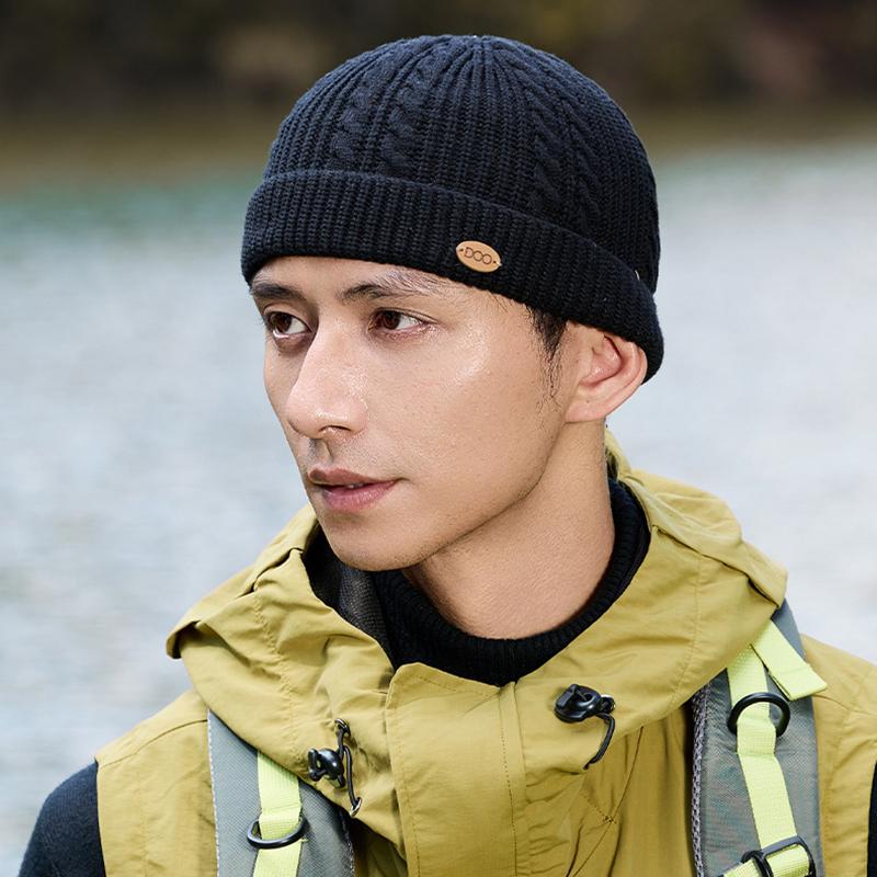 Men Vintage Cable Knit Beanie Warm Outdoor Skull Cap