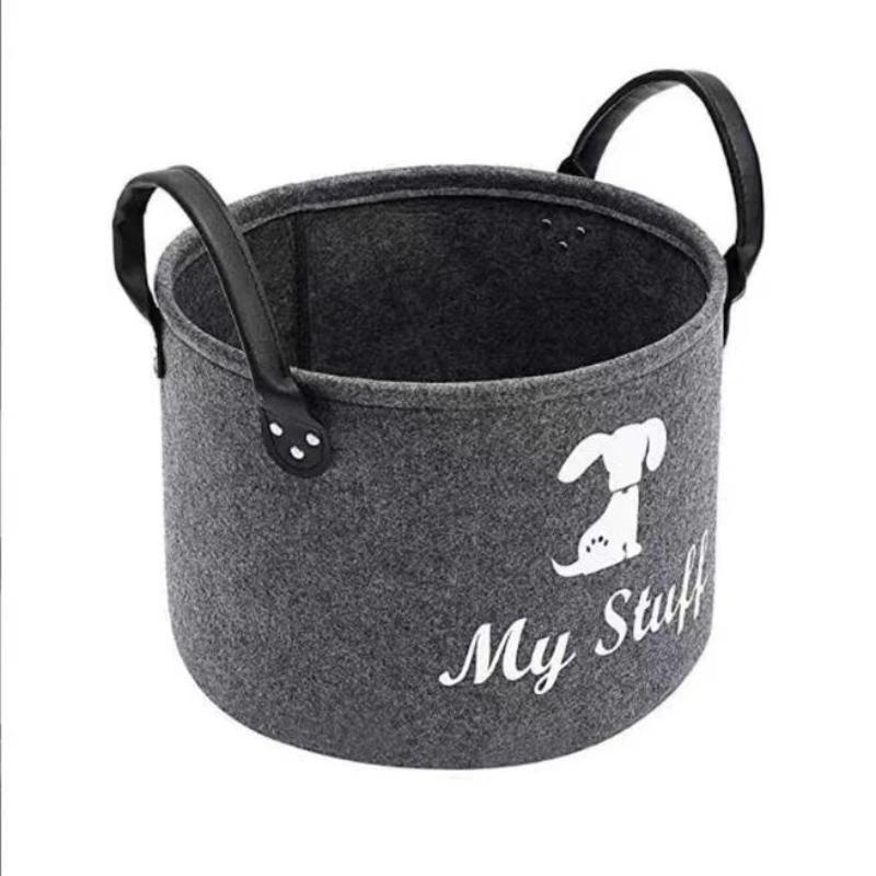 Felt Pet Toy Box Pet Toy Storage Basket Dog Toy Box Special Storage Basket For Organizing Pet Supplies Blanket Pet Storage Box