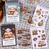 18 Sheets/book Vintage Lifestyle Dual-Material Coil Sticker Book Hand Account Backgrounds Stickers Greeting Card DIY Decorative