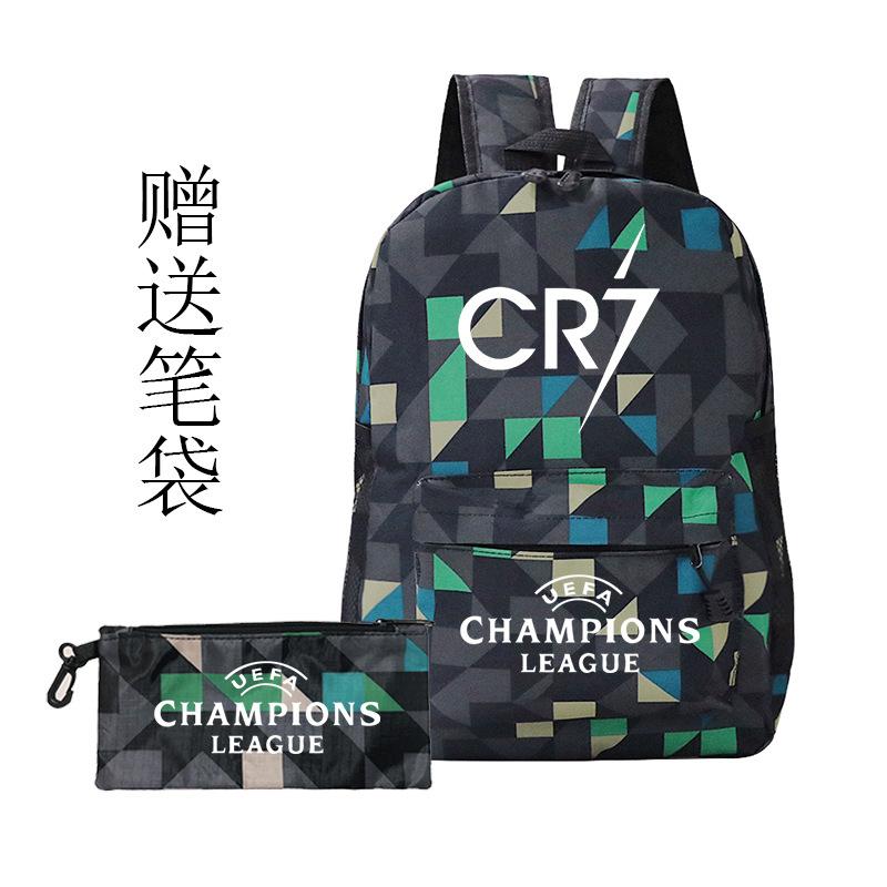 Football Printed Student Backpack Multifunctional Usb Interface Large Capacity Leisure Travel Backpack