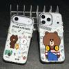 Browns Bear Conys Rabbit Phone Case for Apple iPhone 17 Air 16 16e 15 14 13 12 11 Pro Max X Xs XR 8 Plus Luxury Clear Cover