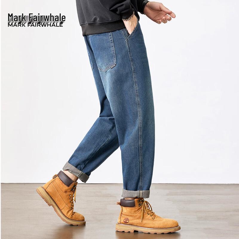 Mark Fairwhale Men's Retro Washed Straight-Leg Jeans