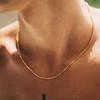 Simple Stainless Steel Box Chain Necklace for Men Women Punk Gold Color Metal Chain Necklace Fashion Jewelry Trend Accessories