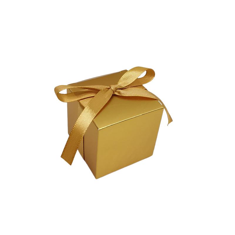 Rose Gold European-Style Wedding Candy Boxes - Square Birthday & Event Packaging Custom