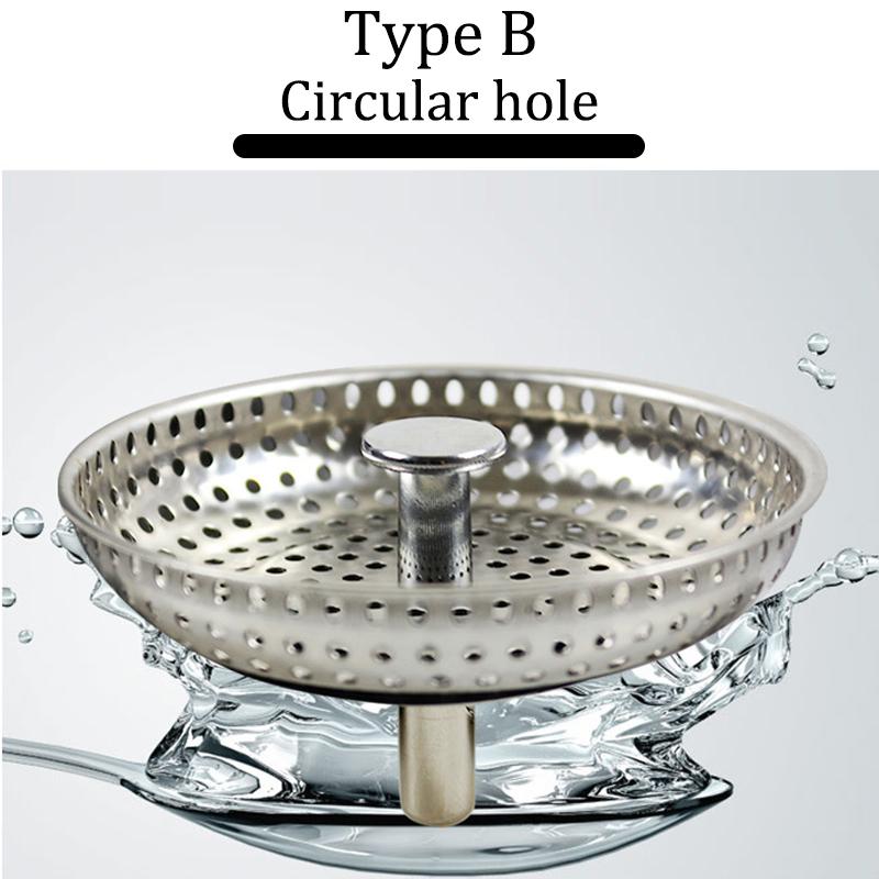 Stainless Steel Sink Strainer Plug Kitchen Waste Drain Filter Basket Water Stopper Bathroom Wash Basin Hardware Accessories