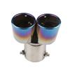Car Universal One To Two Grilled Blue Tail Throat Double Pipe Tail Pipe Stainless Steel Exhaust Pipe Modification Supplies