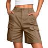 Women High Waist Cargo Shorts Casual Multi Pocket Loose Fit Lounge Shorts