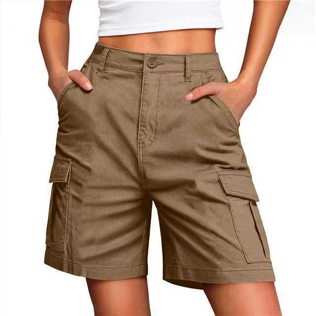 Women High Waist Cargo Shorts Casual Multi Pocket Loose Fit Lounge Shorts
