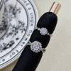 Light Luxury And Elegant Full Of Diamonds, Flower Group Setting, Main Diamond Full Of Diamonds, Zir*****Pen Ring, Exquisite Niche High-End Ring, Woman
