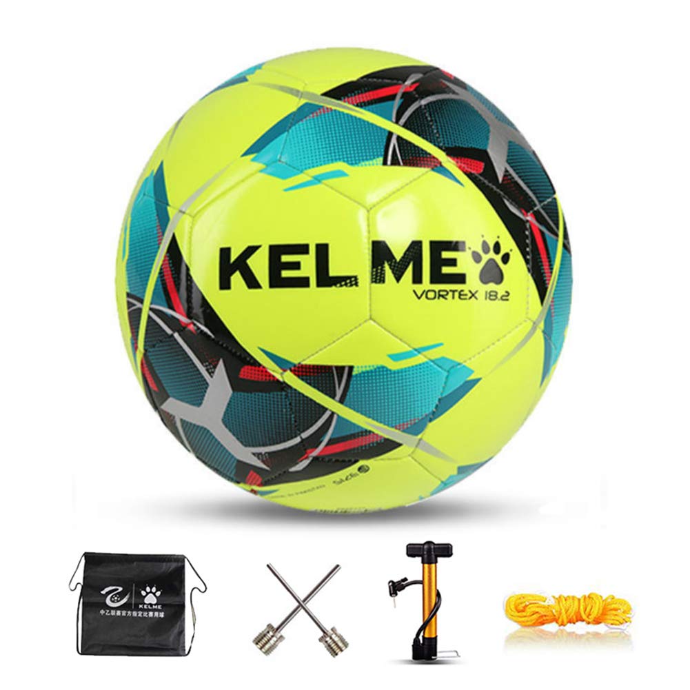 

KELME Soccer Size 4 and Adult Match Size Ball, 5, Ball, Wear-Resistant (9886130 Yellow, 5)