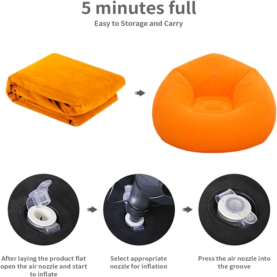 Lazy Inflatable Sofa Chairs Indoor Bedroom Lounge Bean Bag Chair Inflatable Sofa Portable Folding For Outdoor Camping Chair