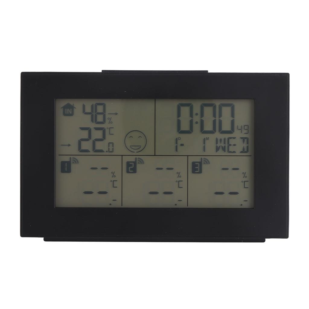 Orologio Meteo Termometro Wireless a 3 Canali per Interni ed Esterni Monitoraggio di Temperatura e Umidità