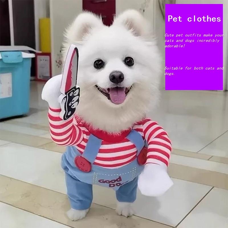 Halloween Funny Dog Cat Clothes for Small Medium Dogs Cats Pet Outfits Party Dressed Up Cosplay Costumes MWTJK02
