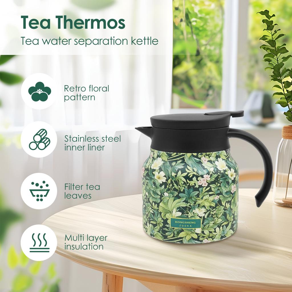 Hitzebeständige Teekanne Edelstahl Tee-Wasser-Trennfilter Teezubereiter Kaffeekanne Zuhause Vintage Teegeschirrset Teekessel