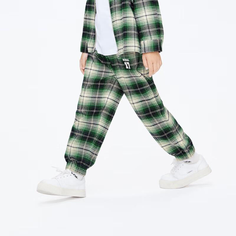little MO&Co. Boys  Plaid Cotton Casual Sweatpants 150
