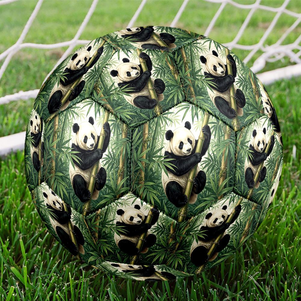 1pc Panda Bamboo Forest Theme Soccer Ball Football, Size 5, Lightweight PVC, Durable Outdoor Training Soccer Ball, Gift M61460