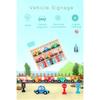 Montessori Wooden Toys Magnetic Small Train DIY Traffic Sign Recognition Vehicle Cognition Car Models Children Educational Toys