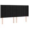 Vidaxl Wingback Headboard, Black, 203X16X118/128 Cm, Velvet