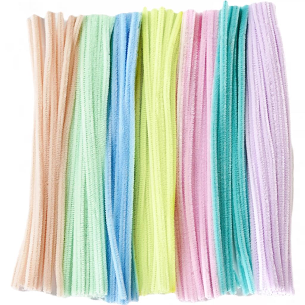 40 Colors Chenille Stems 100pcs Pipe Cleaners Plush Tinsel Stem Wired Sticks Twist Stick Hair Strip DIY Craft Educational Toys