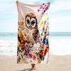 1PC Custom Name Floral Owl Art Beach Towel Highly Absorbent And Sand-Resistant Towel for Swimming, Pool, Yoga, And Travel Lightweight
