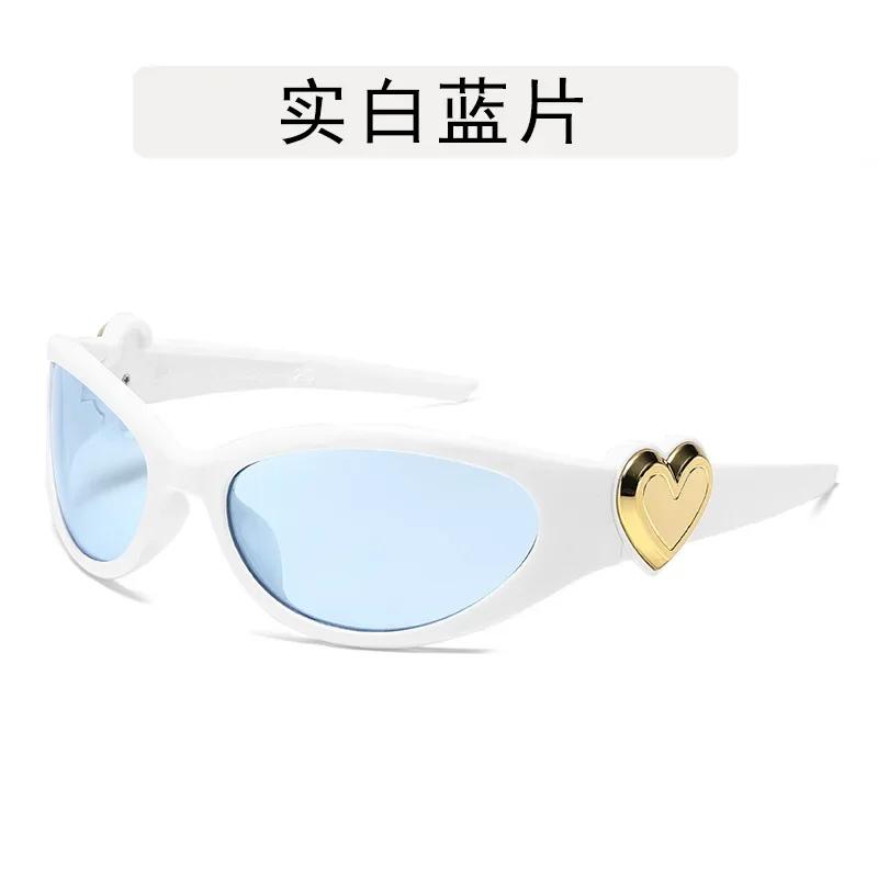 Retro  Style Oval Sunglasses Women Fashion Heart Frame Sports Goggles Popular Cat Eye Party Sun Glasses Ladies