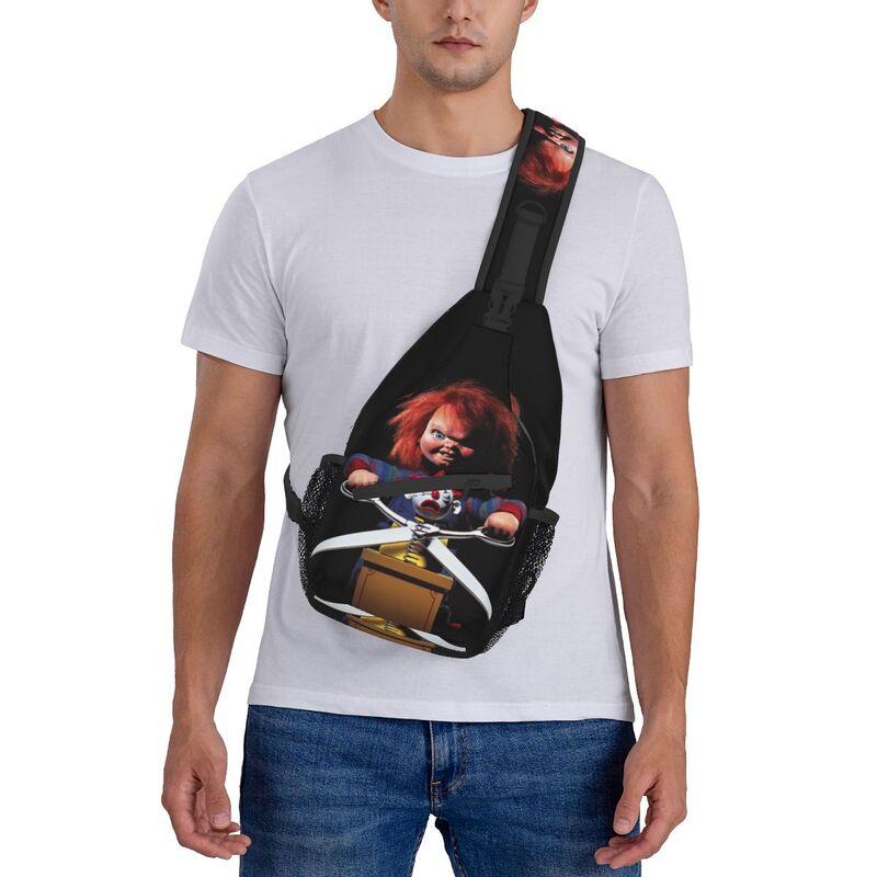 Horror Killer Chucky Sling Crossbody Chest Bag Men Fashion Child's Play Movie Shoulder Backpack for Travel Cycling