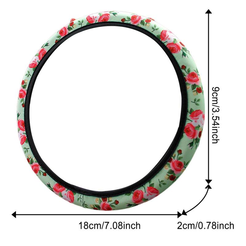 Floral Auto Steering Wheel Covers Steering Wheel Cushions Comfort Grip Protector Universal Floral Car Automotive Cushions