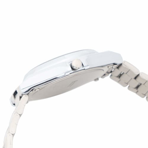 Cue and Cue Watch Analog Solar Waterproof Date Metal Band White Dial H060-204 Men's Silver