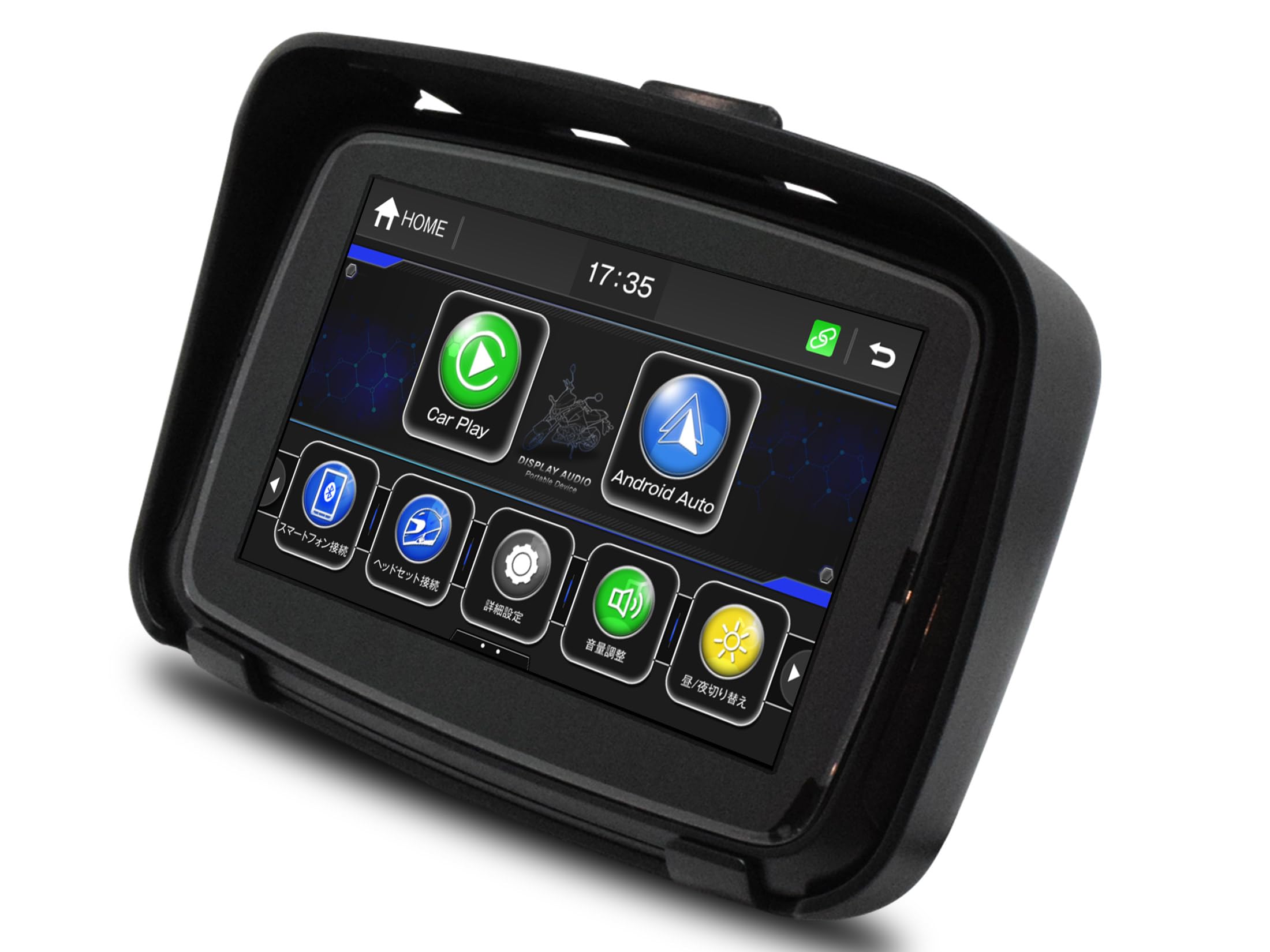 

Мотоциклетний водонепроникний портативний аудіодисплей CarPlay AndroidAuto 5 дюймів SPDA-05B