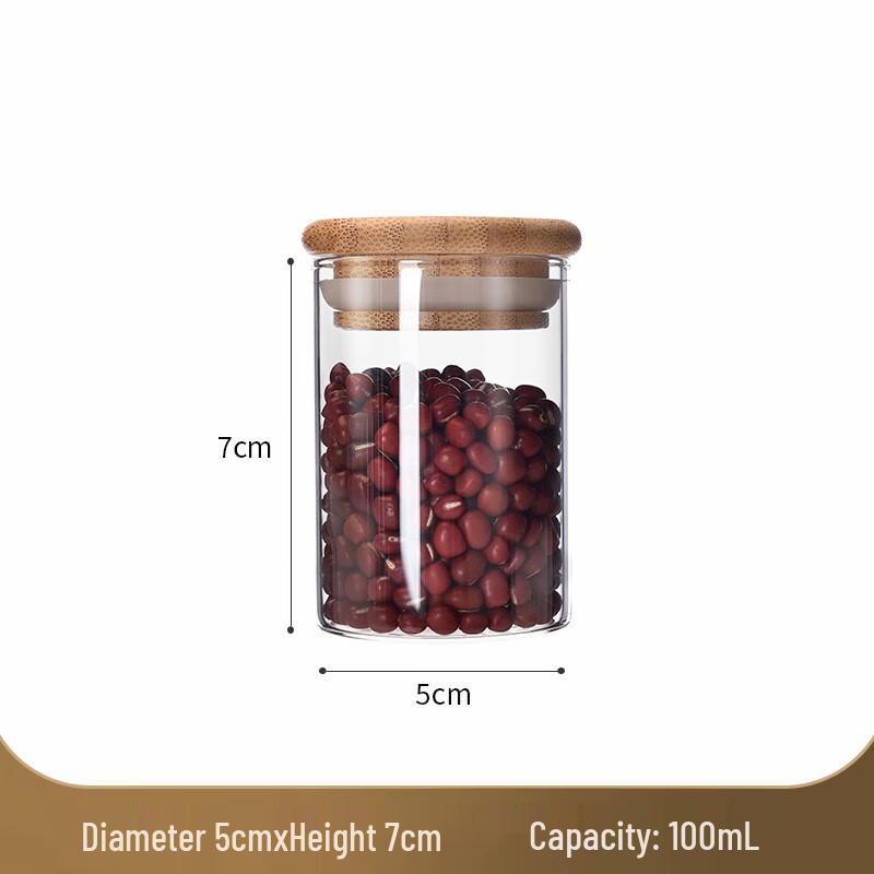 AIQI Yixuan SW Glass Storage Jar with Bamboo Lid 100ml