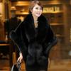 Haining coat blană artificială imitație blană de nurcă medie și lungă pentru femei guler șal imitație blană de vulpe nou
