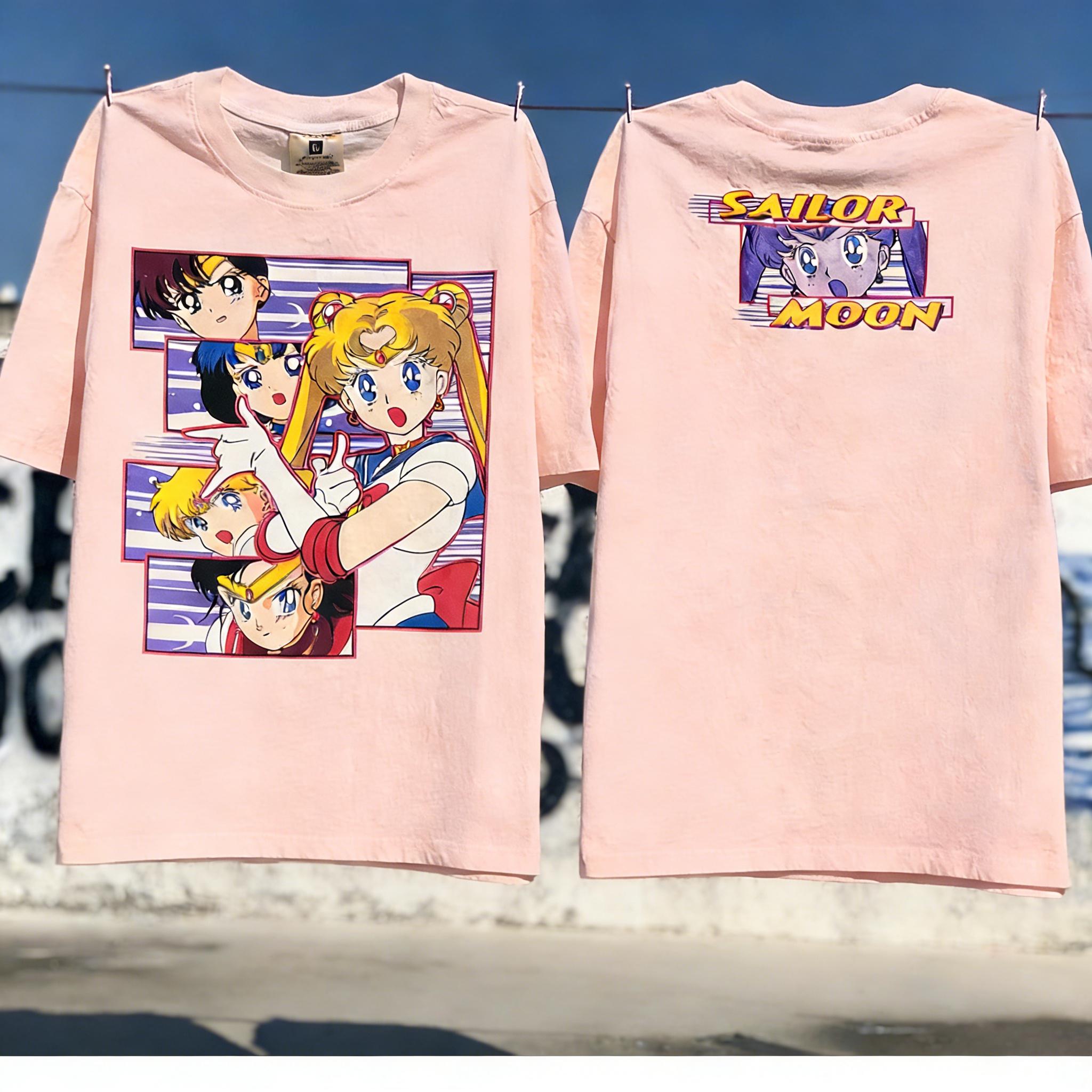 

Summer 2026Sailor Moon Warrior of The Inner Solar System Retro Comicstyle Street Trend 100 Cotton Print Tshirt BoyGirl Top S