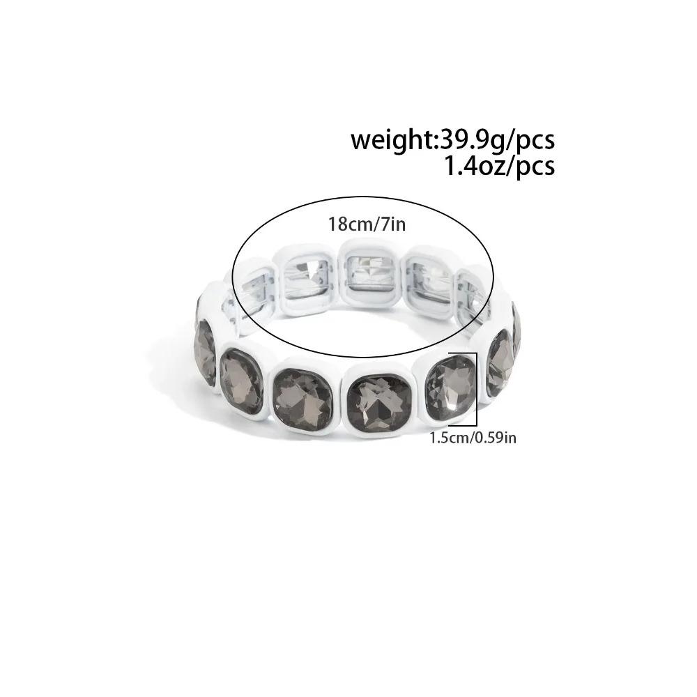 Punk Luxury Irregular Geometry Acrylic Rhinestone Bangles Rings for Women Unique Creative Elastic Bracelet Fashion Jewelry