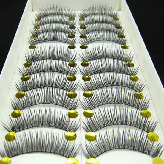 10 Paar Schwarze Lange Kreuz-Wimpern Dick Hochzeit Falsche Wimpern Party Make-up