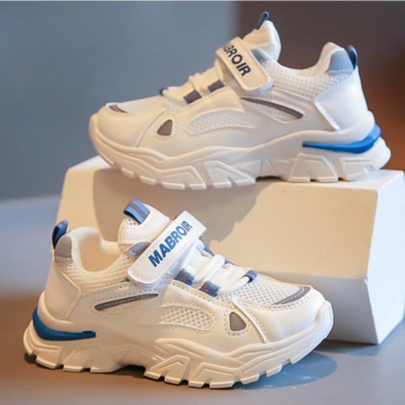 Summer Kids White Shoes Mesh Breathable Sneakers Fashion Dad Shoes Boys Running Single Mesh Shoes
