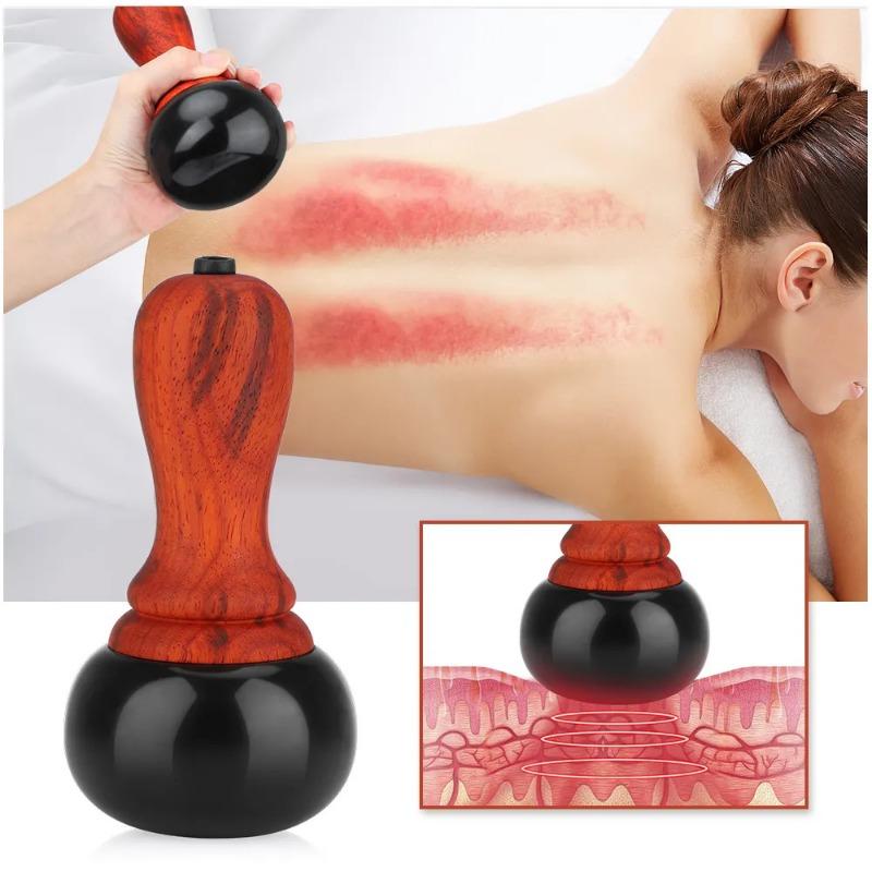 Natural Bianstone Hot Stone Electric Gua Sha Massager for Back Neck Face Muscle Relaxation Skin Lift Spa Massage Tool